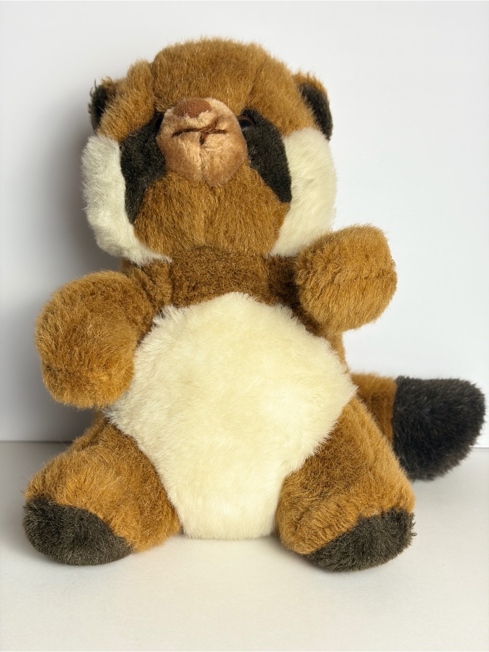 Vtg Raccoon Cheeky Plush 10" Prestige Toy Corp 1985 Stuffed Animal Brown White